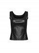 Personalized Black Elastic Rubber Knitted Front And Back Adjustable Straps Design Punk Style Two Piece Long Sleeved T-Shirt