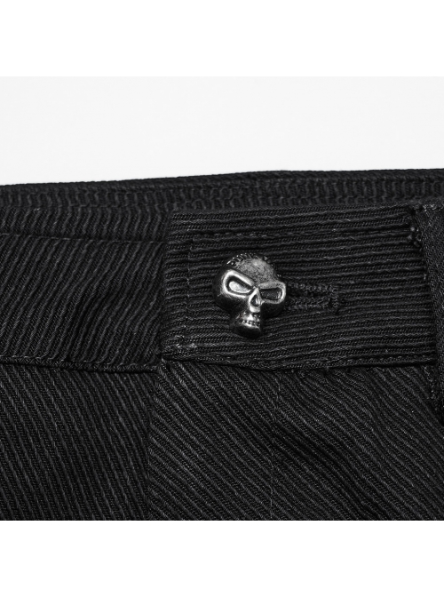 Black Elastic Twill Stitching Hole Mesh Front With Triangle Buckle Ribbon Decoration Punk Style Irregular Skirt