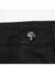 Black Elastic Twill Stitching Hole Mesh Front With Triangle Buckle Ribbon Decoration Punk Style Irregular Skirt