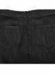 Black Elastic Vertical Stripes Woven Splicing Pressed Rubber Side Pleats With Irregular Eyelet Decoration Punk Style Slim Skirt