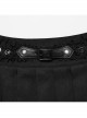 Non Stretch Black Woven Ultra Short Pleated Waist With Cross Eyelet Lace Design Punk Style Sexy Mini Skirt