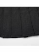 Non Stretch Black Woven Ultra Short Pleated Waist With Cross Eyelet Lace Design Punk Style Sexy Mini Skirt