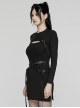 Removable Black Soft Wool With Waist Buckle Belt Decoration Punk Style Two Piece Dress