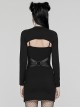 Removable Black Soft Wool With Waist Buckle Belt Decoration Punk Style Two Piece Dress
