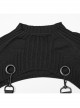 Removable Black Soft Wool With Waist Buckle Belt Decoration Punk Style Two Piece Dress