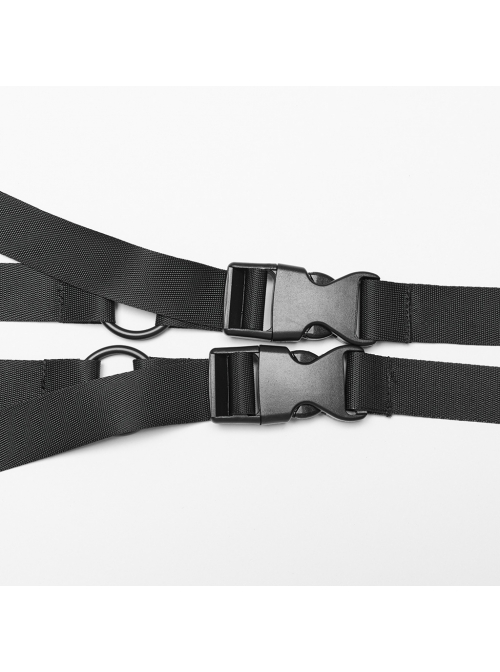 Removable Black Soft Wool With Waist Buckle Belt Decoration Punk Style Two Piece Dress