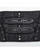 Adjustable Back Drawstring Black Glossy Twill Woven Metal Eyelets In The Front With Rivets Punk Style Zipper Corset