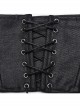Adjustable Back Drawstring Black Glossy Twill Woven Metal Eyelets In The Front With Rivets Punk Style Zipper Corset