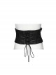 Adjustable Back Drawstring Black Glossy Twill Woven Metal Eyelets In The Front With Rivets Punk Style Zipper Corset