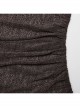 Brown Stretch Mesh Stitching Comfortable Knitted Fabric Waist And Abdomen Pleats With Irregular Hem Punk Style Hooded Two Piece Dress