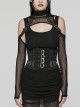 Personalized Oval Black Non Elastic Twill Front Chinese And Japanese Buttons With Eyelet Decoration Punk Style Zipper Corset