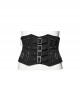 Personalized Oval Black Non Elastic Twill Front Chinese And Japanese Buttons With Eyelet Decoration Punk Style Zipper Corset