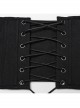 Personalized Oval Black Non Elastic Twill Front Chinese And Japanese Buttons With Eyelet Decoration Punk Style Zipper Corset