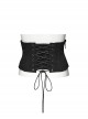 Personalized Oval Black Non Elastic Twill Front Chinese And Japanese Buttons With Eyelet Decoration Punk Style Zipper Corset