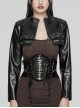 Personalized Skeleton Shape Black Velvet Patent Leather Fabric Studs On Both Sides Gothic Style Zipper Corset