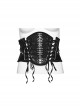 Personalized Skeleton Shape Black Velvet Patent Leather Fabric Studs On Both Sides Gothic Style Zipper Corset