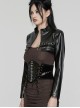 Personalized Skeleton Shape Black Velvet Patent Leather Fabric Studs On Both Sides Gothic Style Zipper Corset