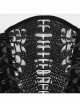 Personalized Skeleton Shape Black Velvet Patent Leather Fabric Studs On Both Sides Gothic Style Zipper Corset