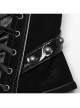 Personalized Skeleton Shape Black Velvet Patent Leather Fabric Studs On Both Sides Gothic Style Zipper Corset