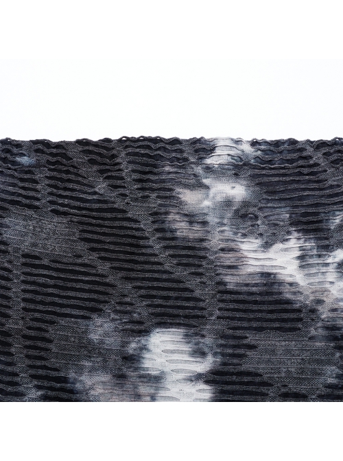 Ink Jiangnan Black And Gray Knitted Tie Dye With Medium Length Slit Hem Gothic Style Slim Tube Top Long Dress