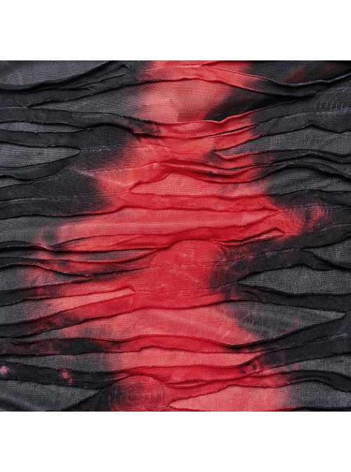 Ink Jiangnan Black And Red Knitted Tie Dye With Medium Length Slit Hem Gothic Style Slim Tube Top Long Dress