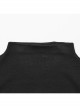 Black Soft Stretch Knitted Short Body Design Punk Style Simple Long Sleeve T-Shirt