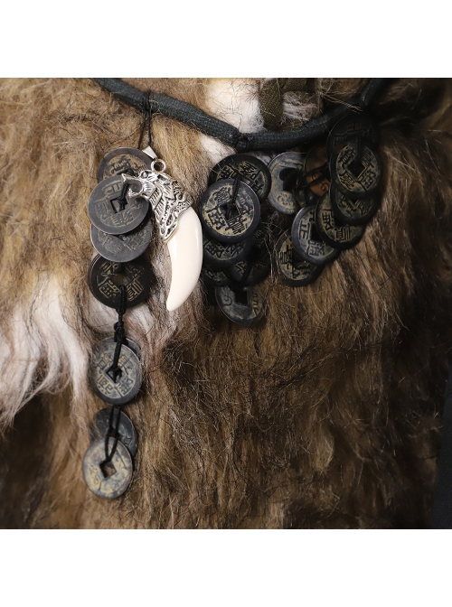 Black Myth Wukong Wukong Fur Waistband Halloween Cosplay Costume Full Set