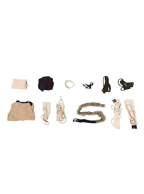 Black Myth Wukong Wukong Braided Belt Halloween Cosplay Costume Set Without Gourd Without Masks
