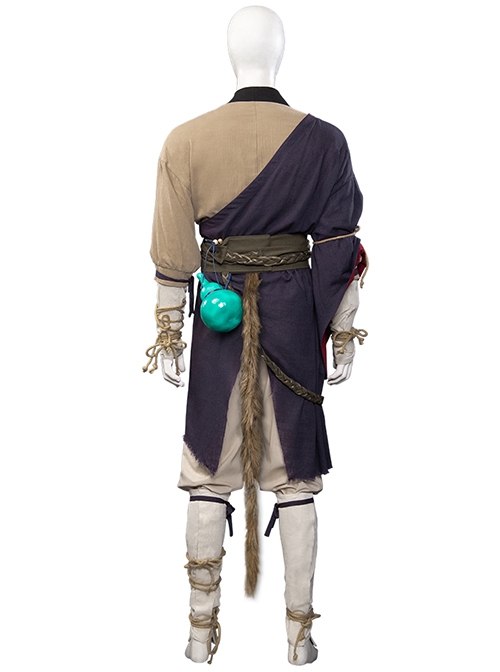 Black Myth Wukong Wukong Braided Belt Halloween Cosplay Costume Set Without Gourd Without Masks