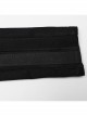 Stretch Black Denim Fabric Spliced ​​With Irregular Tattered Knitted Front Center Webbing With Triangle Buckle Embellishment Punk Style Slim Trousers