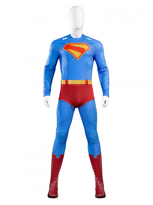 Movie Superman Superman Bodysuit Battle Suit Halloween Cosplay Accessories Red Boots