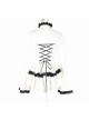 Jacquard Black Horn Cuff Lace Frilly Hem Back Lace-Up Pattern Buckle Gothic White Blouse