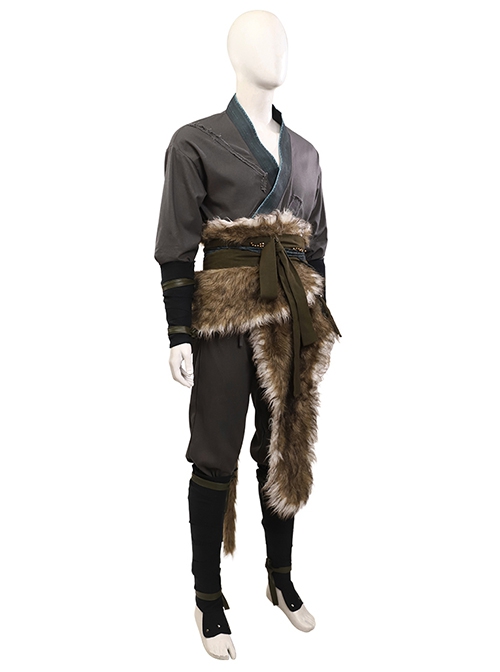 Black Myth Wukong Wukong Fur Waistband Halloween Cosplay Costume Set Without Gourd Without Masks
