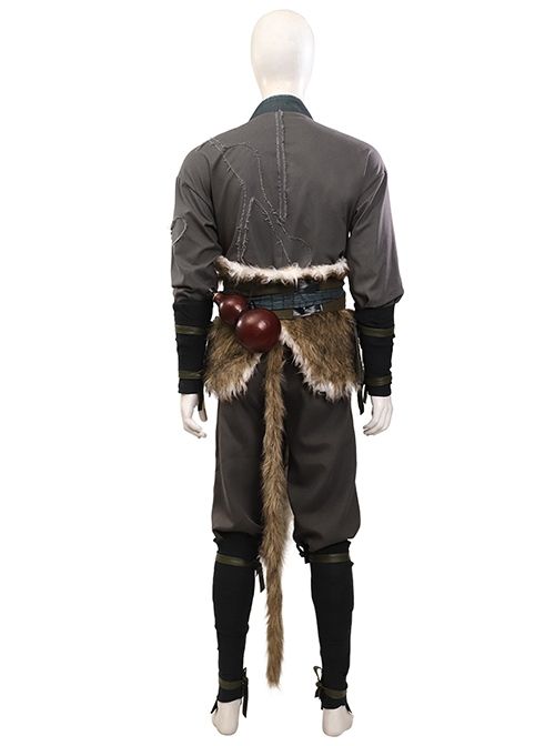 Black Myth Wukong Wukong Fur Waistband Halloween Cosplay Costume Set Without Gourd Without Masks
