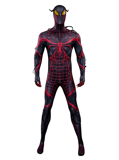 Spider Man 2 Absolute Carnage Miles Morales Bodysuit Halloween Cosplay Costume Set