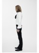 Black Embroidered Bow Tie Chest Frilly Lace Cuff White Gothic Chiffon Shirt