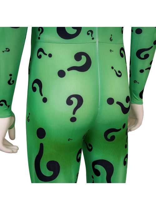 Movie Batman Forever Riddler Bodysuit Halloween Cosplay Costume Set