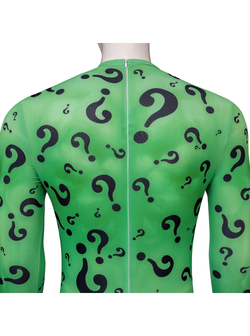 Movie Batman Forever Riddler Bodysuit Halloween Cosplay Costume Set