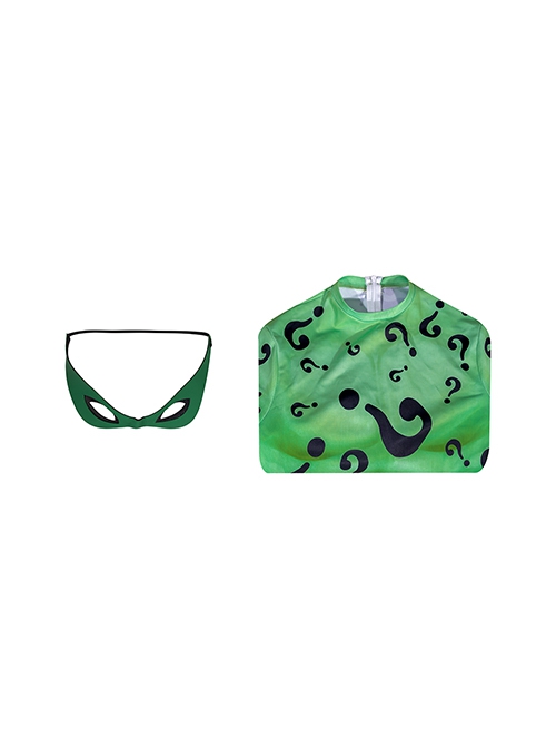 Movie Batman Forever Riddler Bodysuit Halloween Cosplay Costume Set