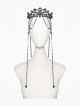 Black Personalized Alloy Glass Rhinestones With Skull Pattern Side Chain Design Punk Style Gorgeous Crown Headdress