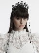 Black Personalized Alloy Glass Rhinestones With Skull Pattern Side Chain Design Punk Style Gorgeous Crown Headdress
