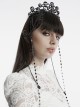 Black Personalized Alloy Glass Rhinestones With Skull Pattern Side Chain Design Punk Style Gorgeous Crown Headdress