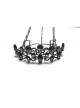 Black Personalized Alloy Glass Rhinestones With Skull Pattern Side Chain Design Punk Style Gorgeous Crown Headdress