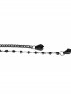 Black Personalized Alloy Glass Rhinestones With Skull Pattern Side Chain Design Punk Style Gorgeous Crown Headdress