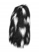 Soft Black And White Plush Loose Thick And Warm With Leopard Print Lining Punk Style Long Sleeved Coat
