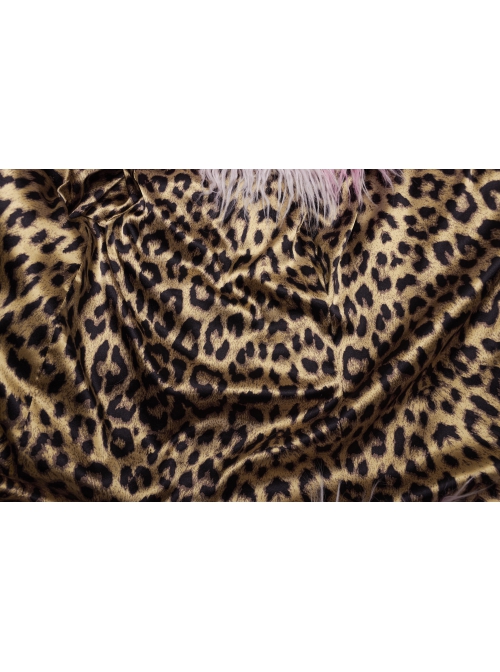 Soft Pink Plush Loose Thick And Warm With Leopard Print Lining Punk Style Long Sleeved Coat