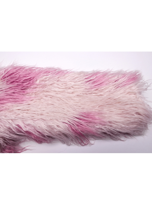 Soft Pink Plush Loose Thick And Warm With Leopard Print Lining Punk Style Long Sleeved Coat