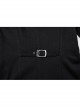 Black Stretch Denim Fabric Exquisite Carvings On The Shoulders And Hand Sewn Buttons Cross Chain Decoration In The Front Punk Style Long Coat