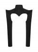 Handsome Black Elastic Hard Leather Shoulder Eyelets And Rivets Embellished With Arc Shaped Punk Style Super Short Coat