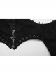 Handsome Black Elastic Hard Leather Shoulder Eyelets And Rivets Embellished With Arc Shaped Punk Style Super Short Coat
